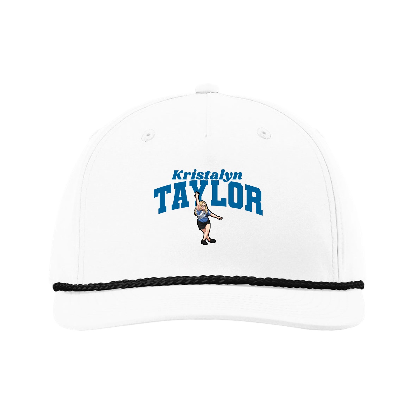 Five-Panel Classic Rope Cap — Signature Arch in White