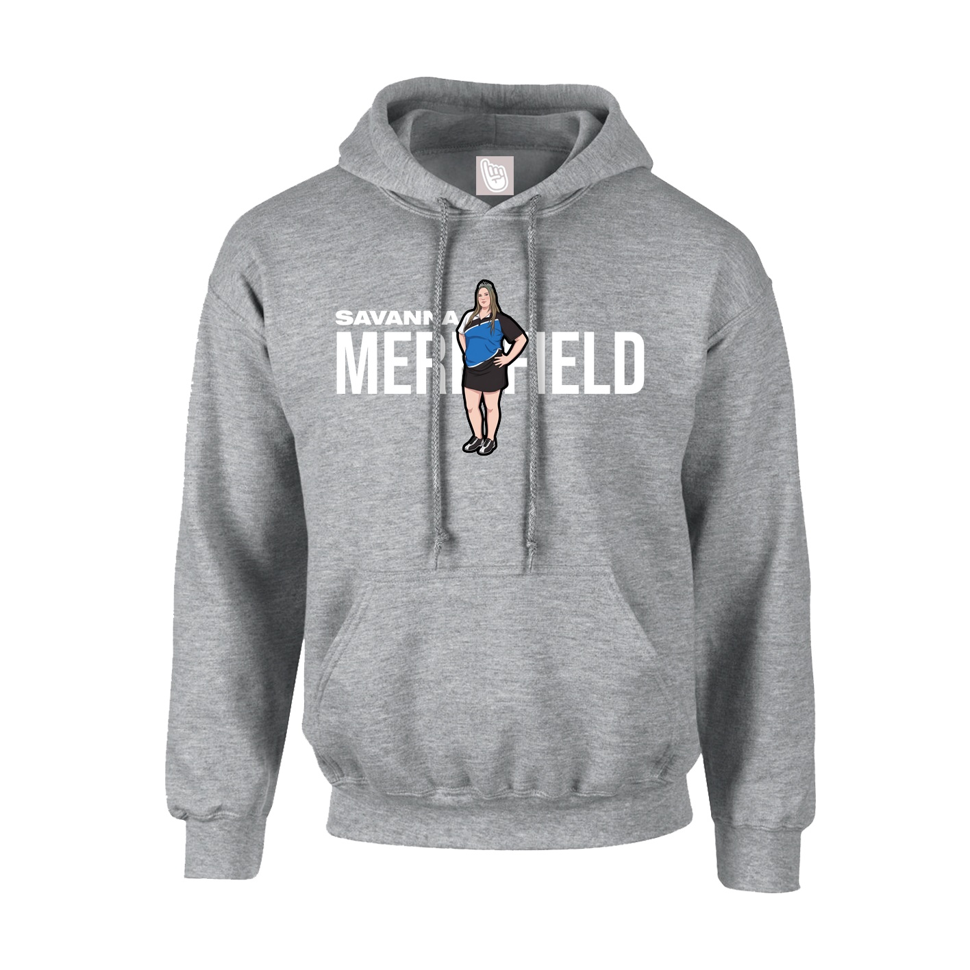 Youth Hoodie — Player Name in Grey