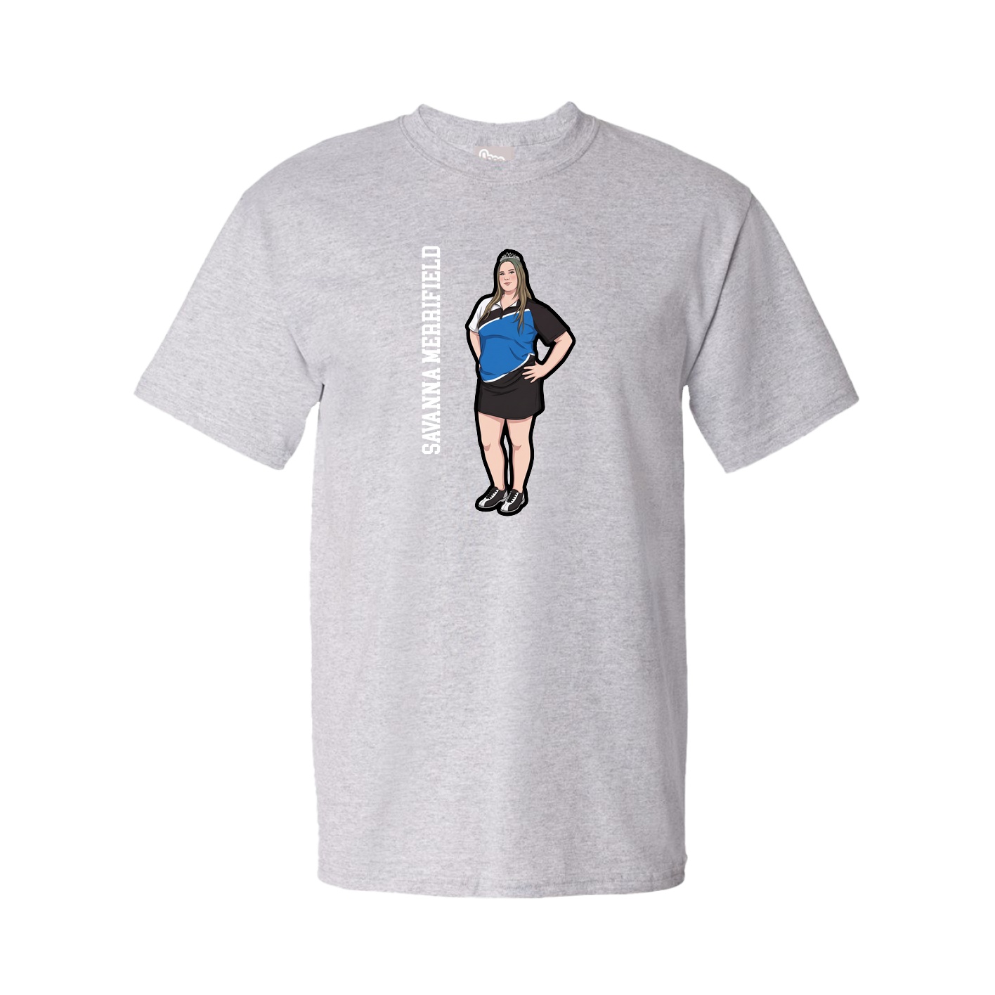 Youth Tee — Name Vertical in Grey