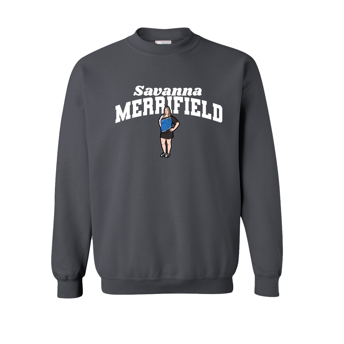 Fleece Crew — Signature Arch in Grey