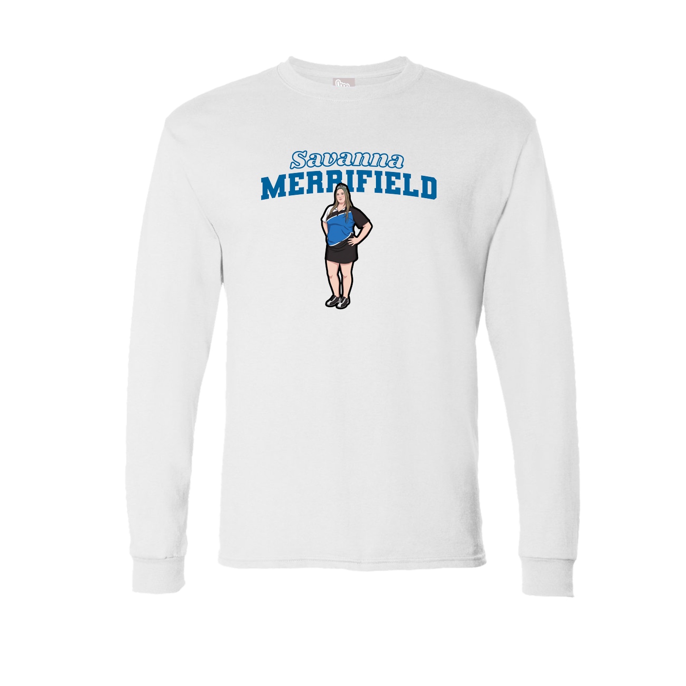 Long Sleeve Tee — Name Arch in White