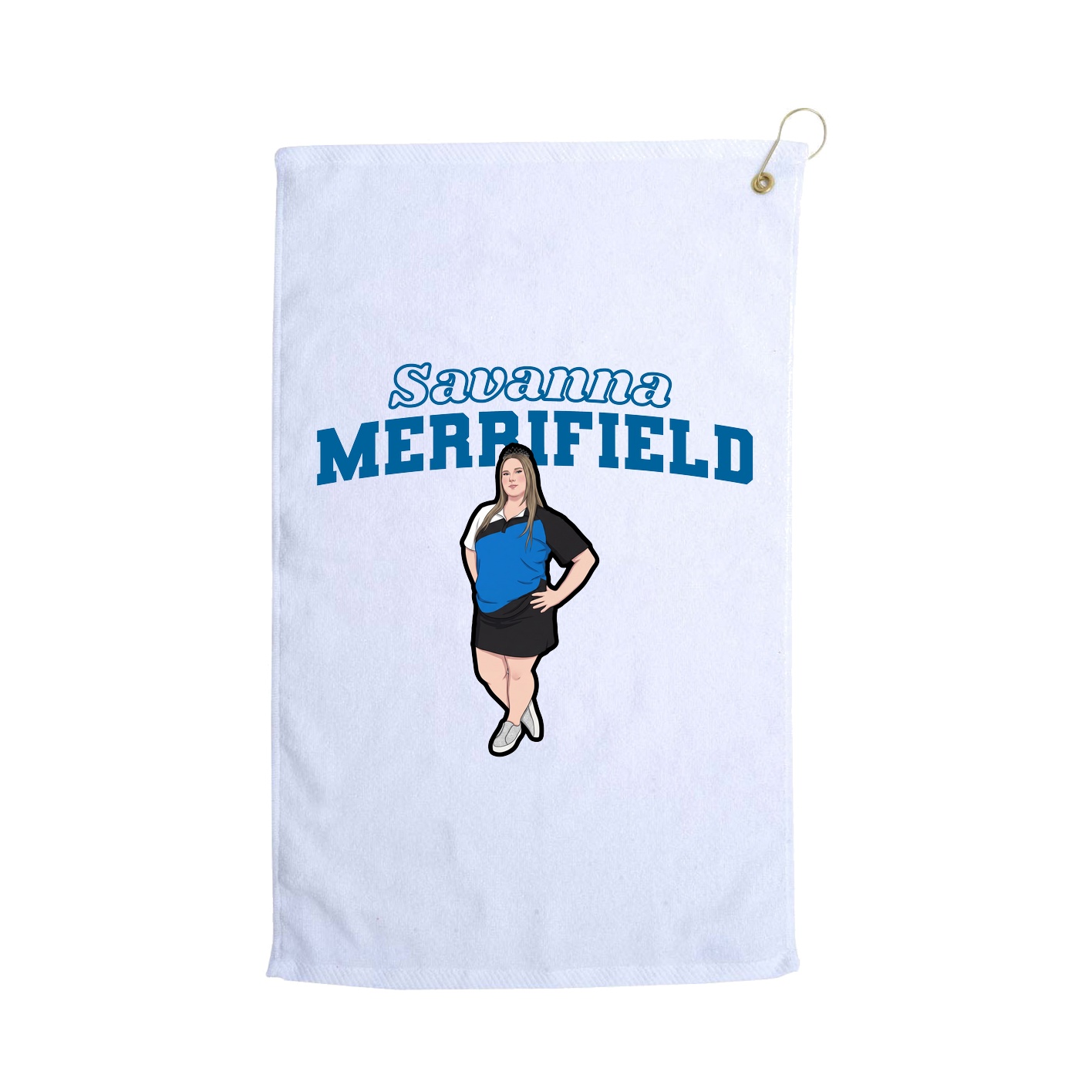 Golf Towel — Name Arch in White