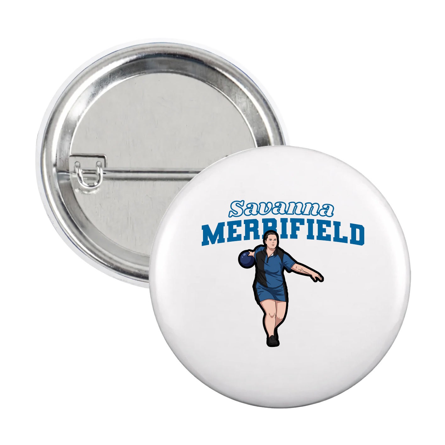 Game Day Button — Name Arch in White