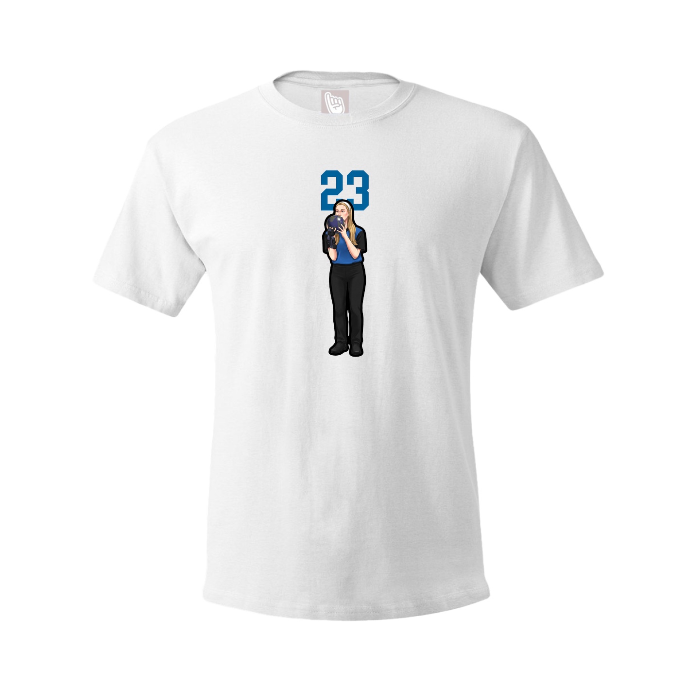 Youth Tee — Number Top in White