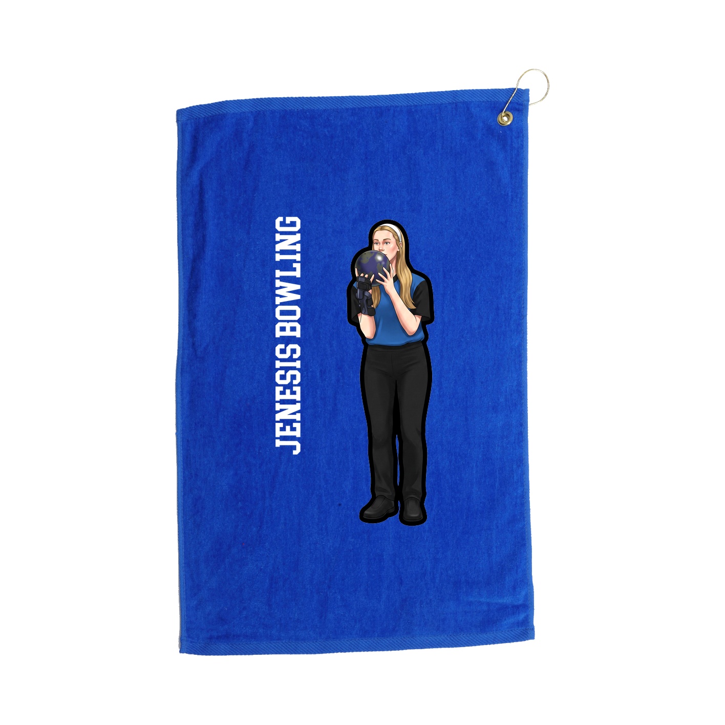 Golf Towel — Name Vertical in Royal
