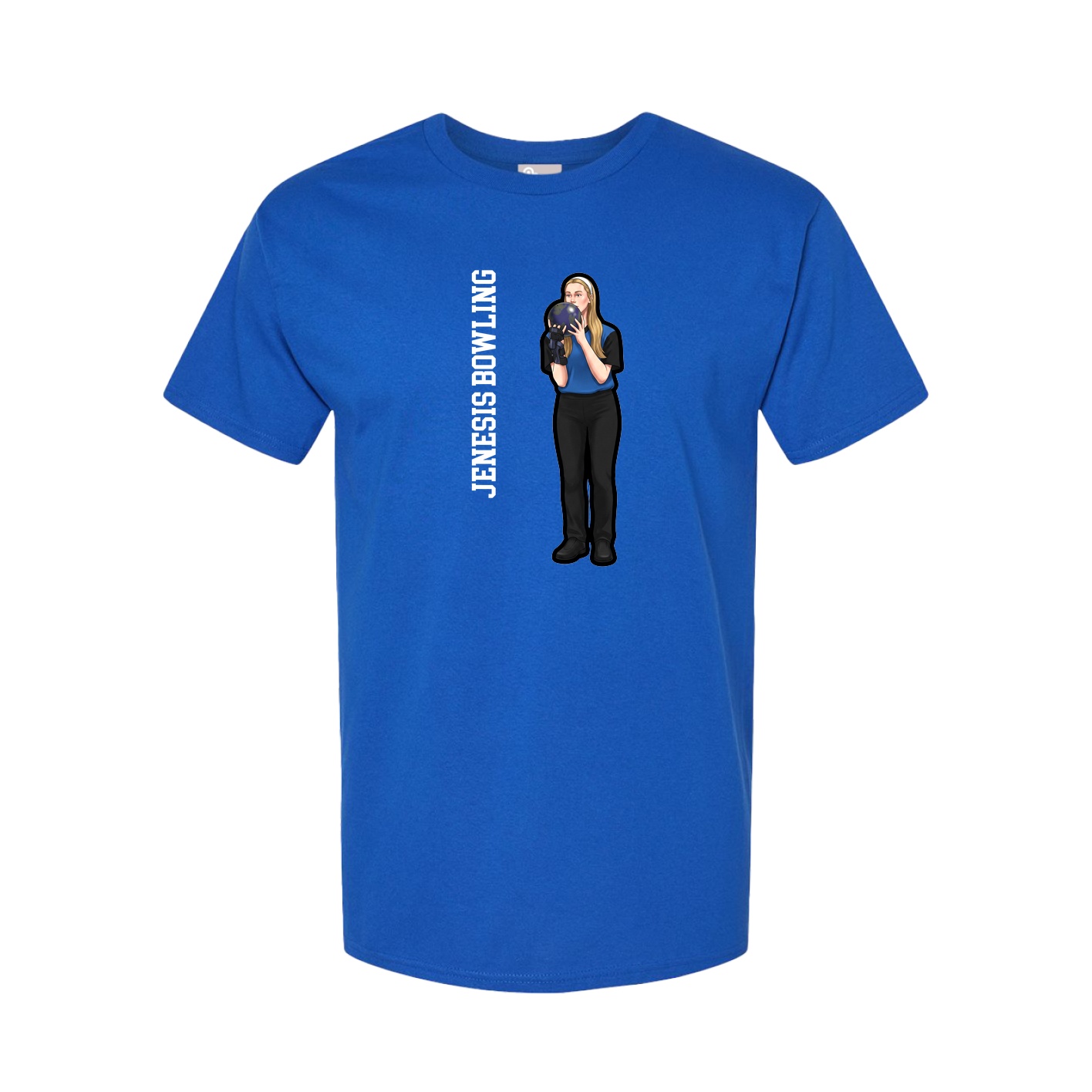 Youth Tee — Name Vertical in Royal