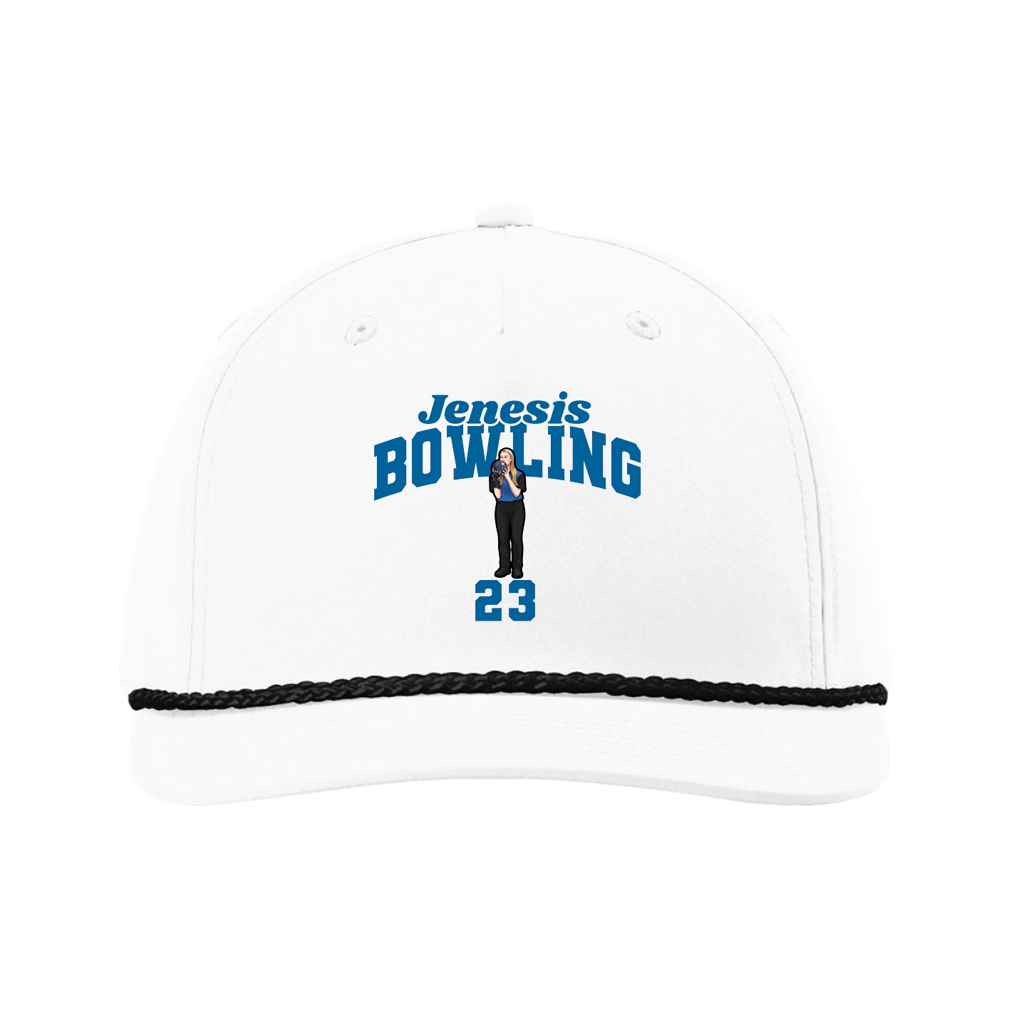 Five-Panel Classic Rope Cap — Signature Arch in White