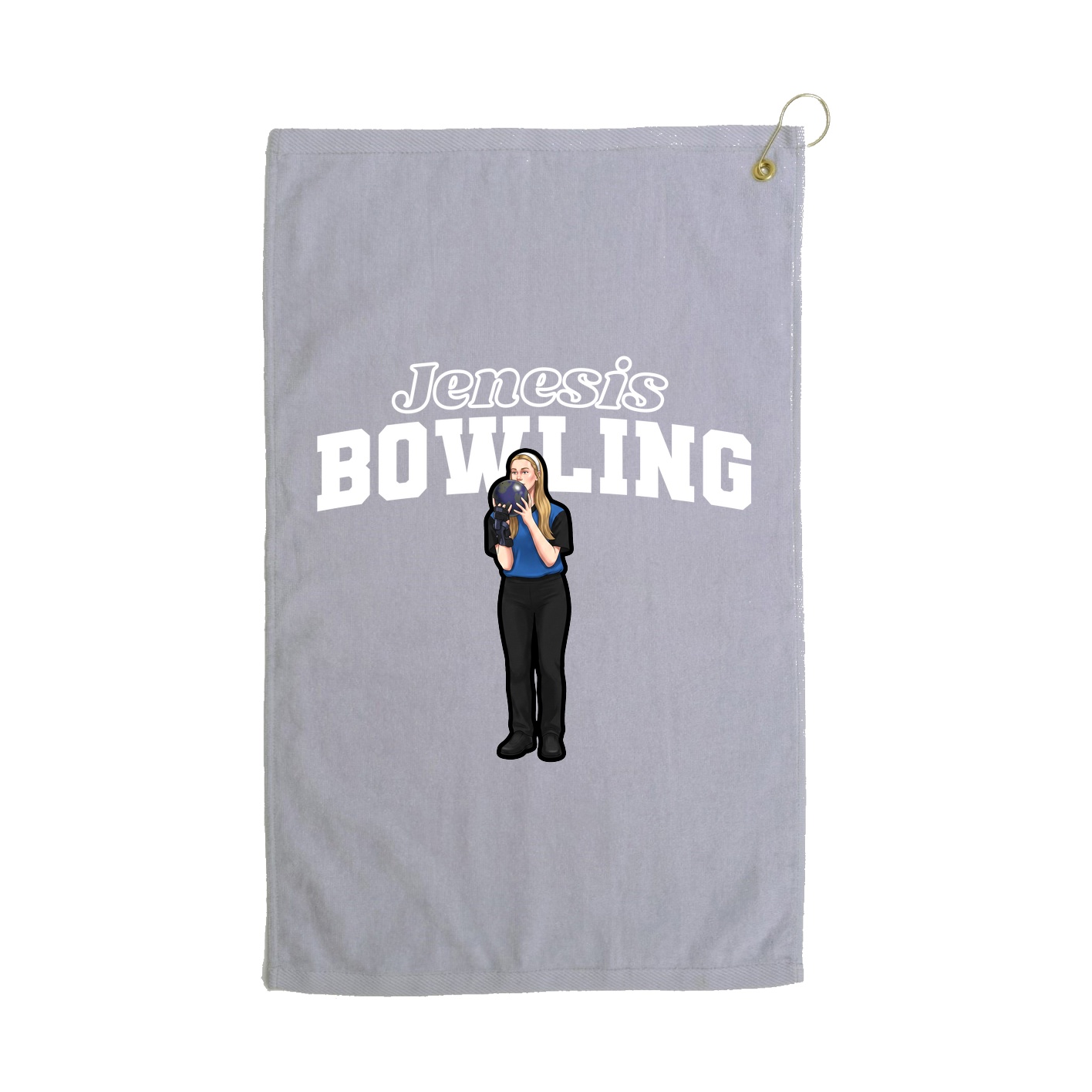 Golf Towel — Name Arch in Grey