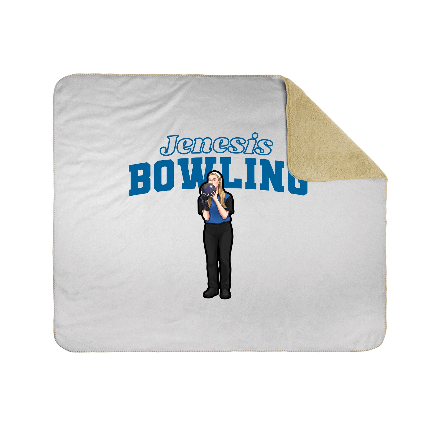 Throw Blanket — Name Arch in White