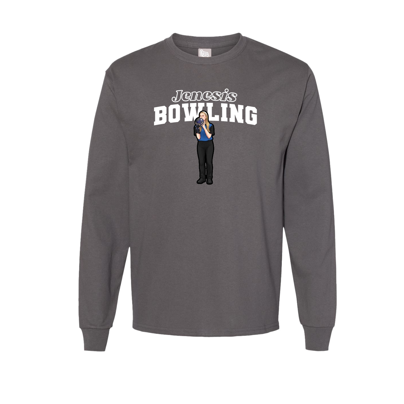 Long Sleeve Tee — Name Arch in Grey