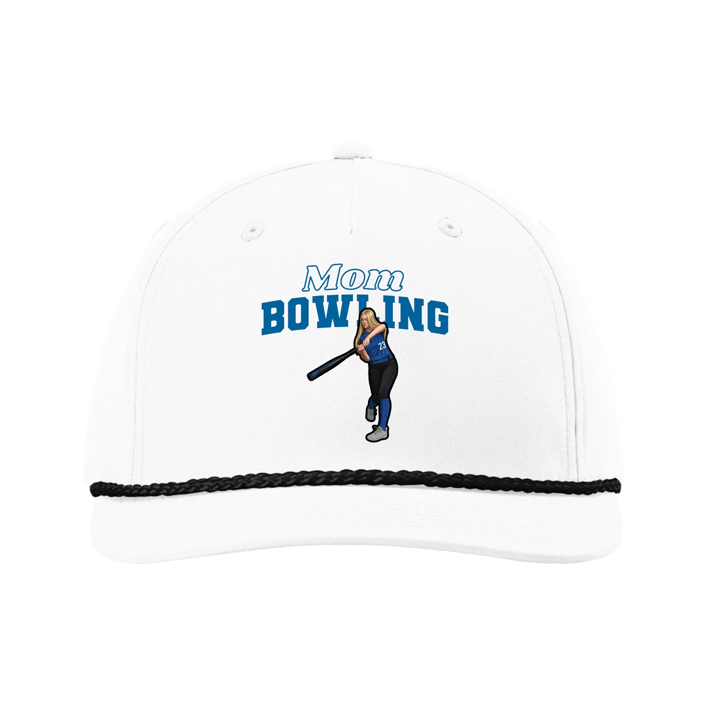Five-Panel Classic Rope Cap — Mothers Day Block in White