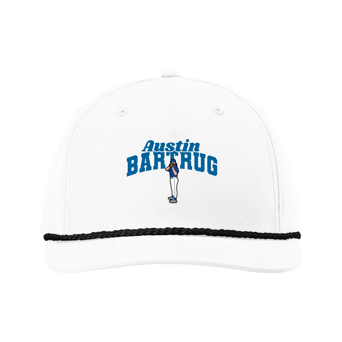 Five-Panel Classic Rope Cap — Signature Arch in White