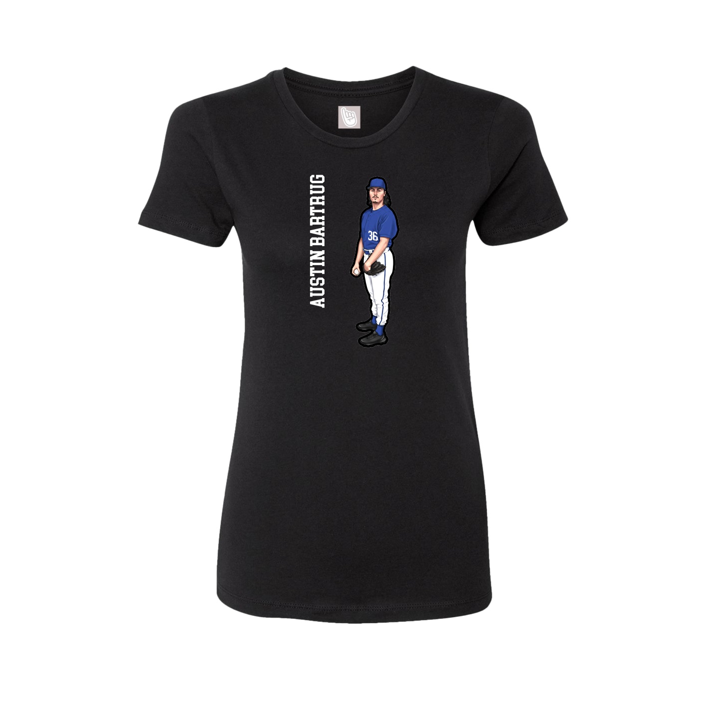 Fitted Women's Tee — Name Vertical in Black