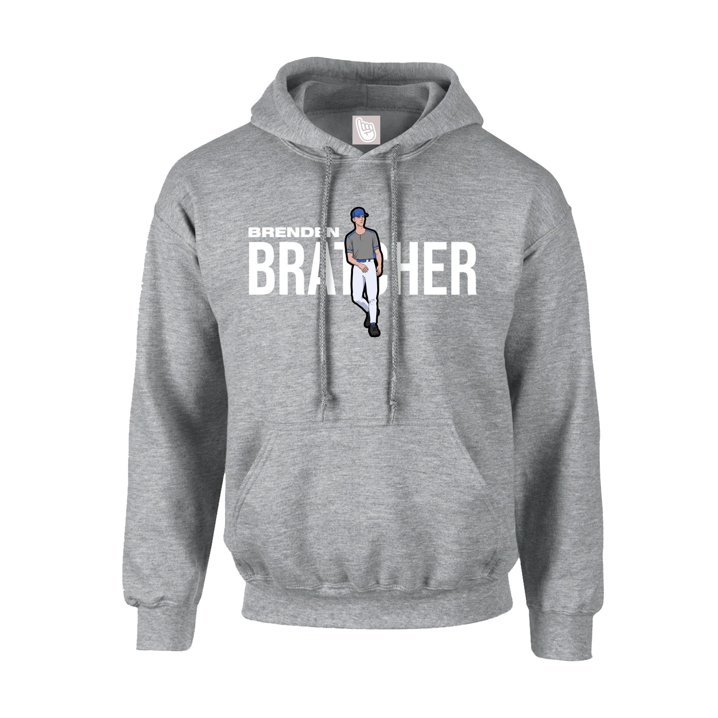 Hoodie — Player Name in Grey