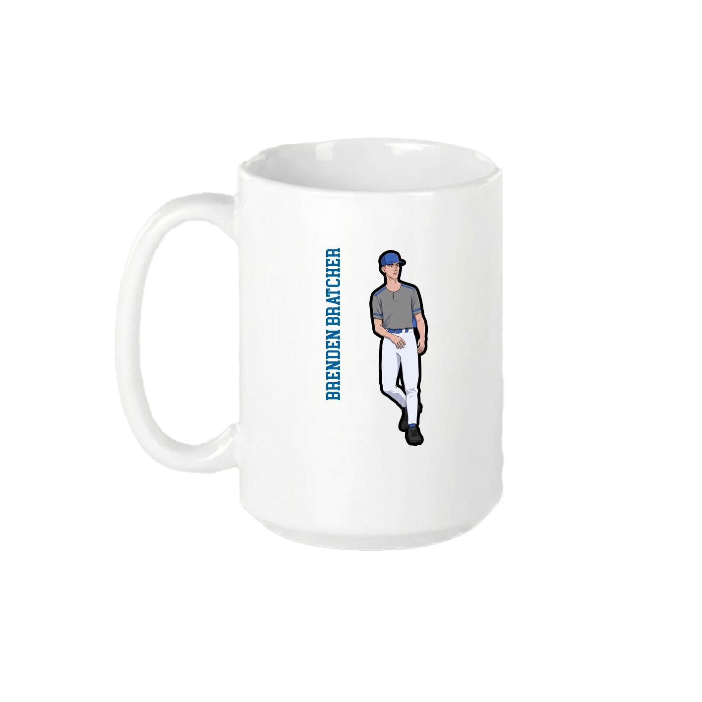 15oz Coffee Mug — Name Vertical in White
