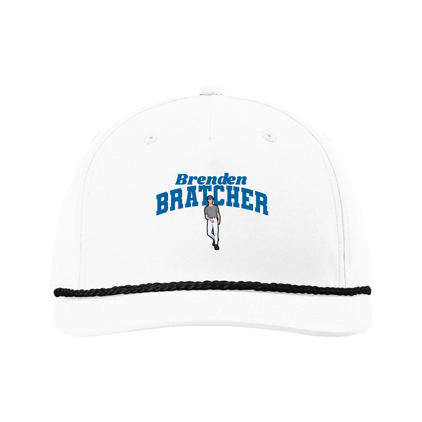 Five-Panel Classic Rope Cap — Signature Arch in White