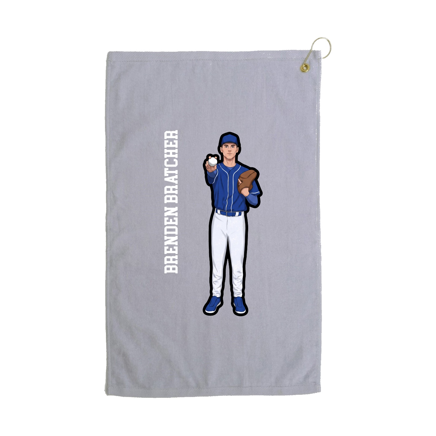 Golf Towel — Name Vertical in Grey
