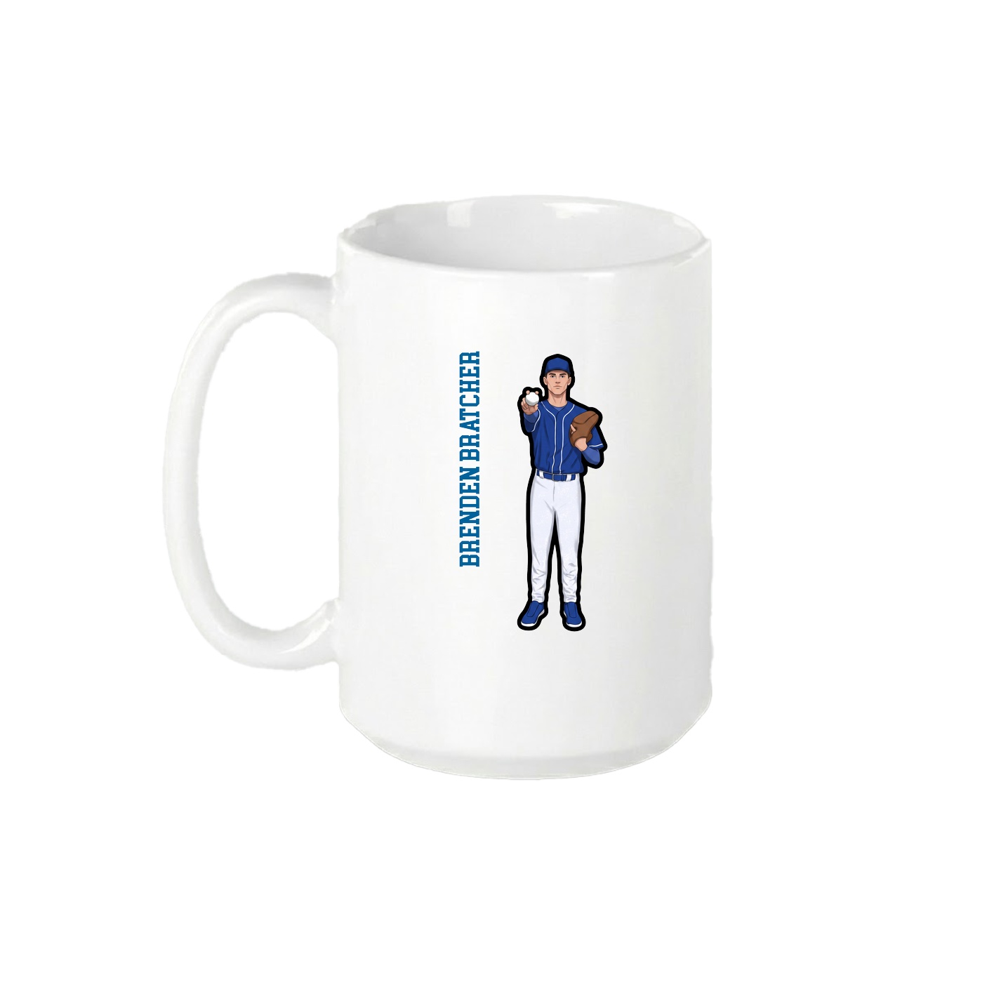 15oz Coffee Mug — Name Vertical in White
