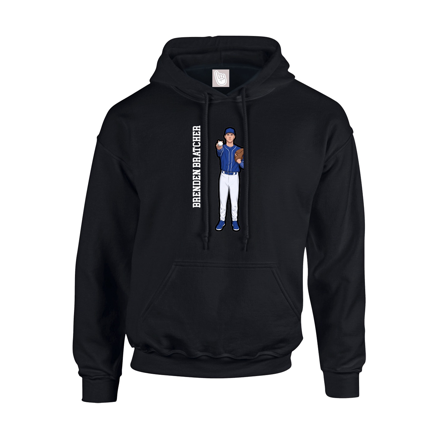 Hoodie — Name Vertical in Black
