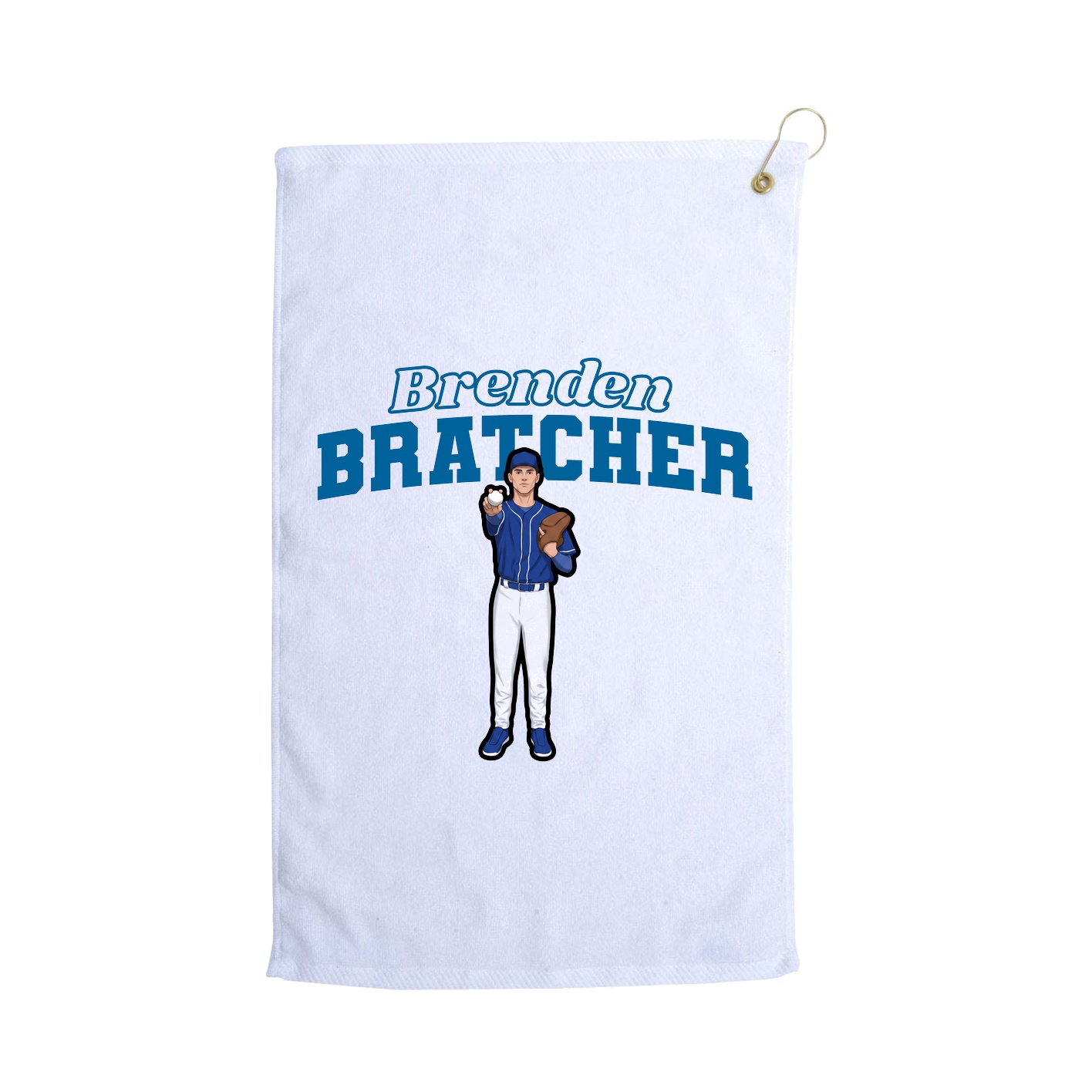 Golf Towel — Name Arch in White