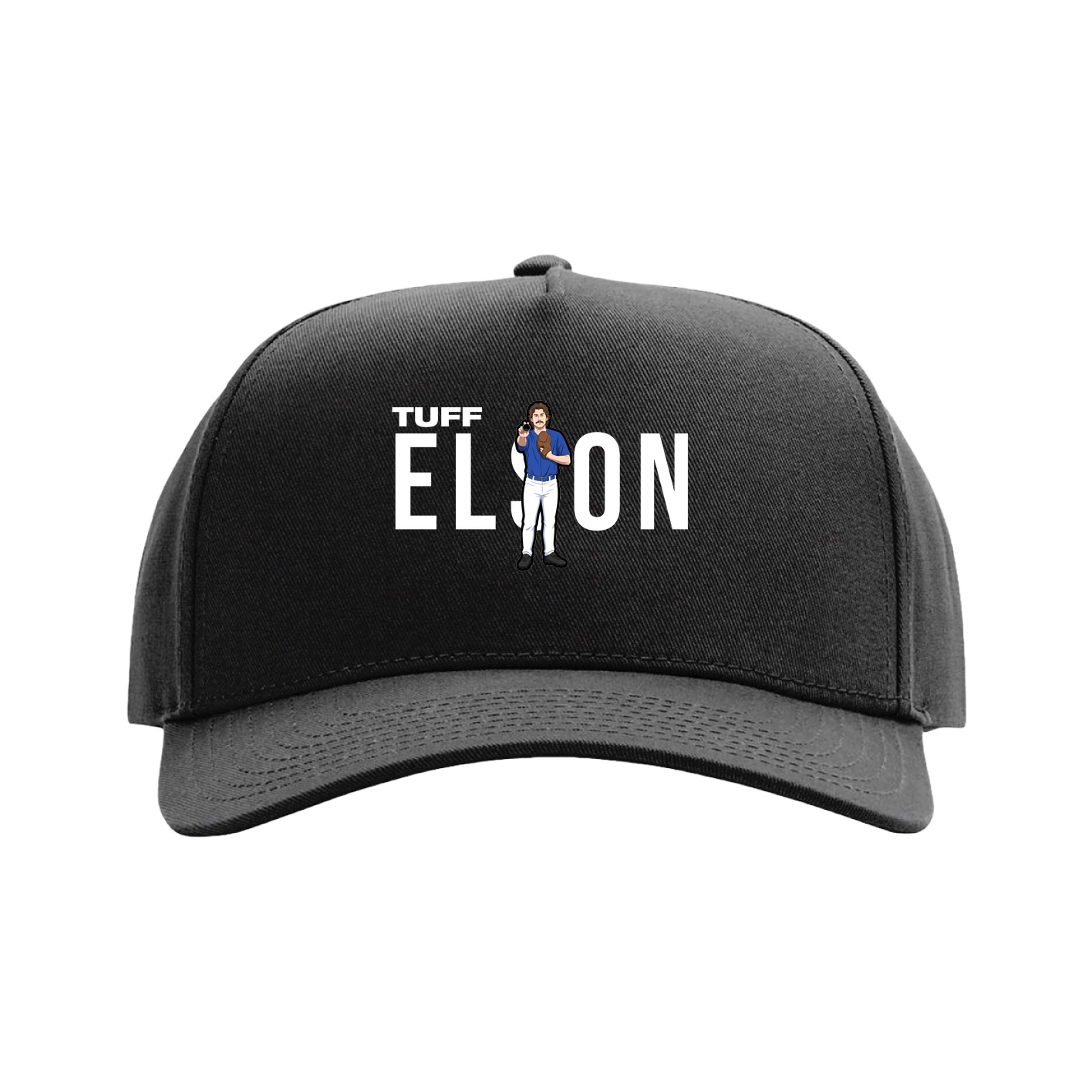 Full Fabric Five-Panel Champ Cap — Player Name in Black