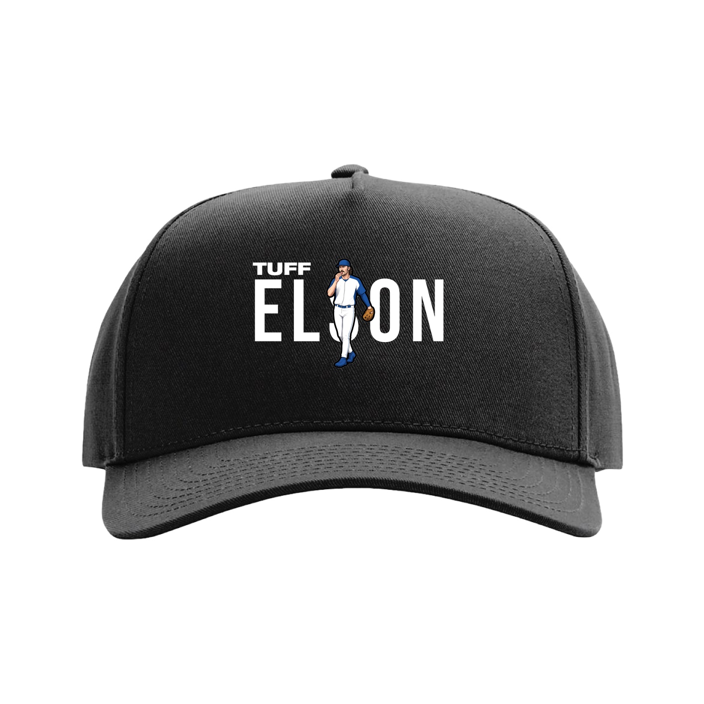 Full Fabric Five-Panel Champ Cap — Player Name in Black