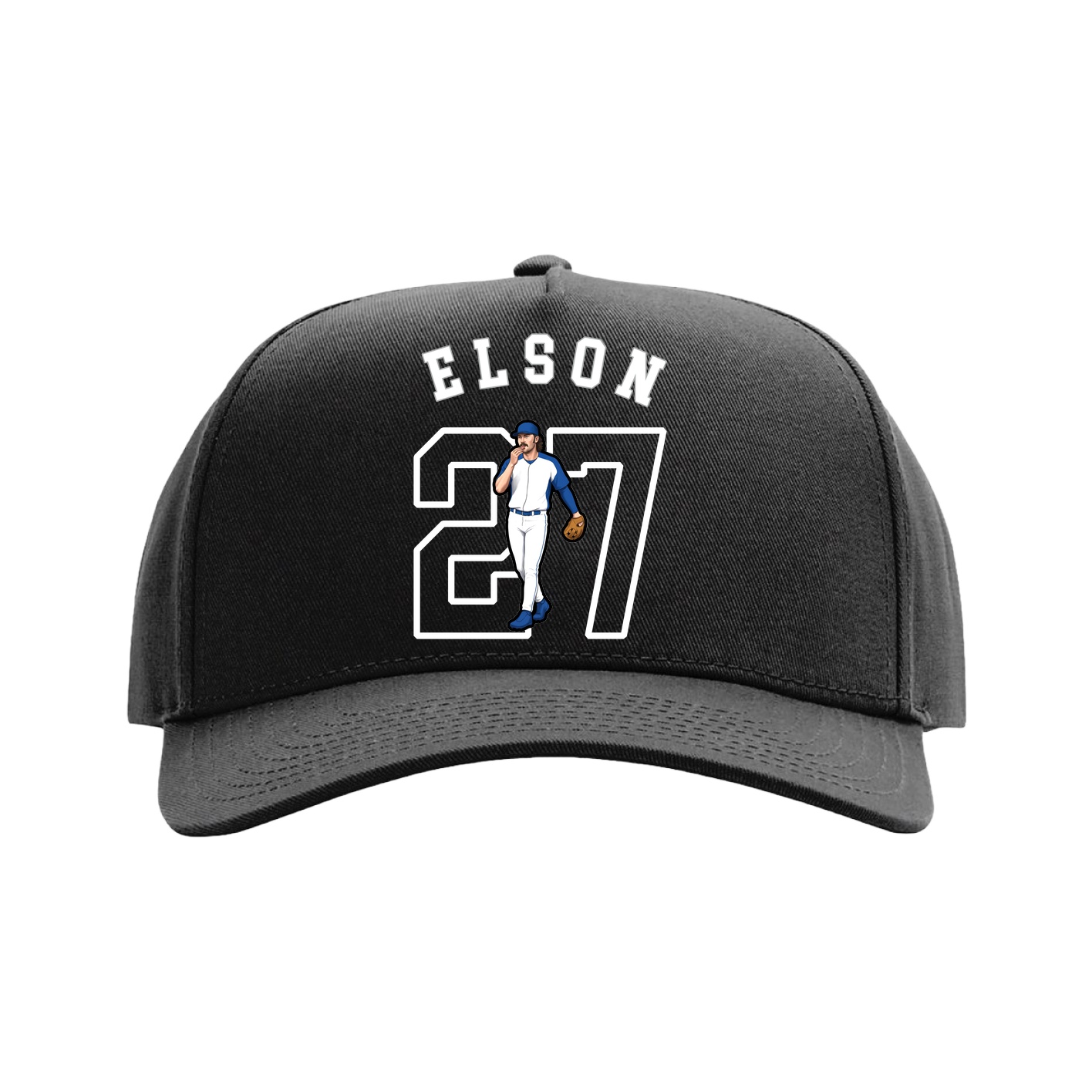Full Fabric Five-Panel Champ Cap — Shirsey Arch in Black