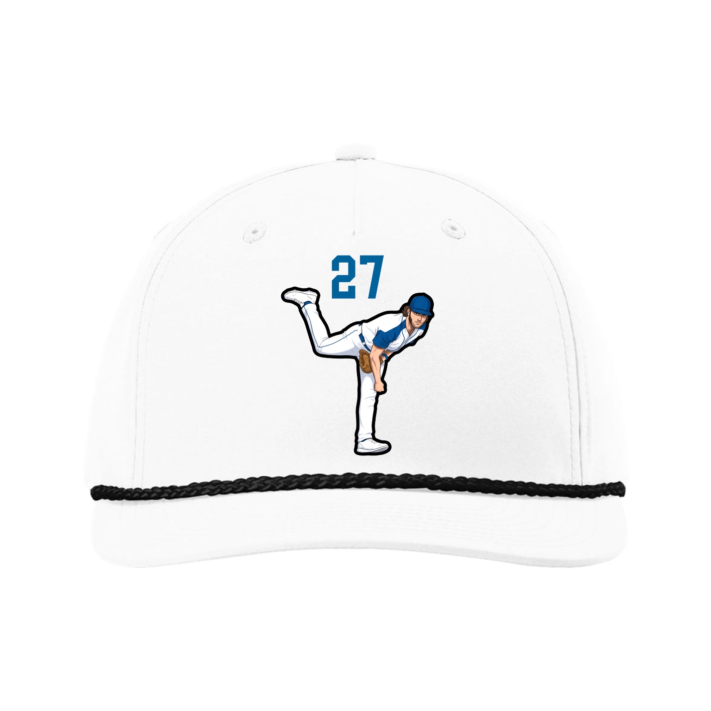 Five-Panel Classic Rope Cap — Number Top in White