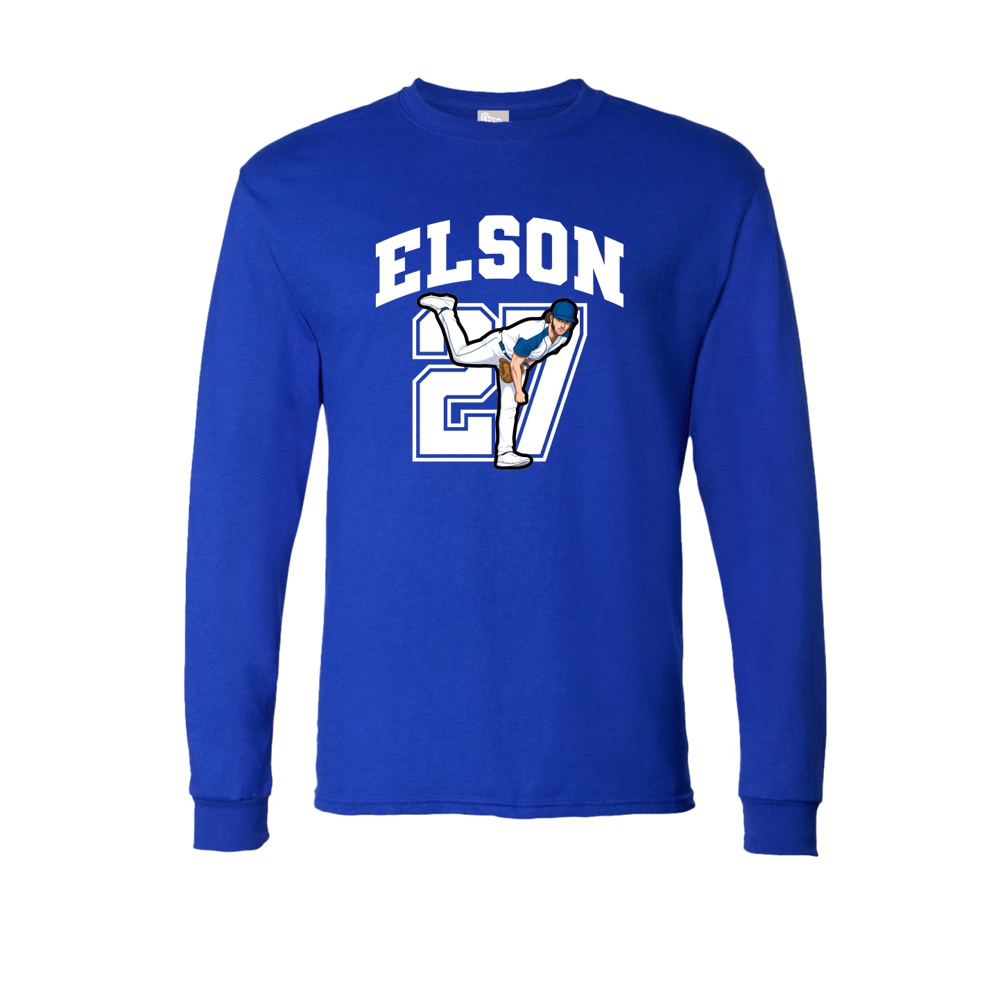 Long Sleeve Tee — Number in Royal