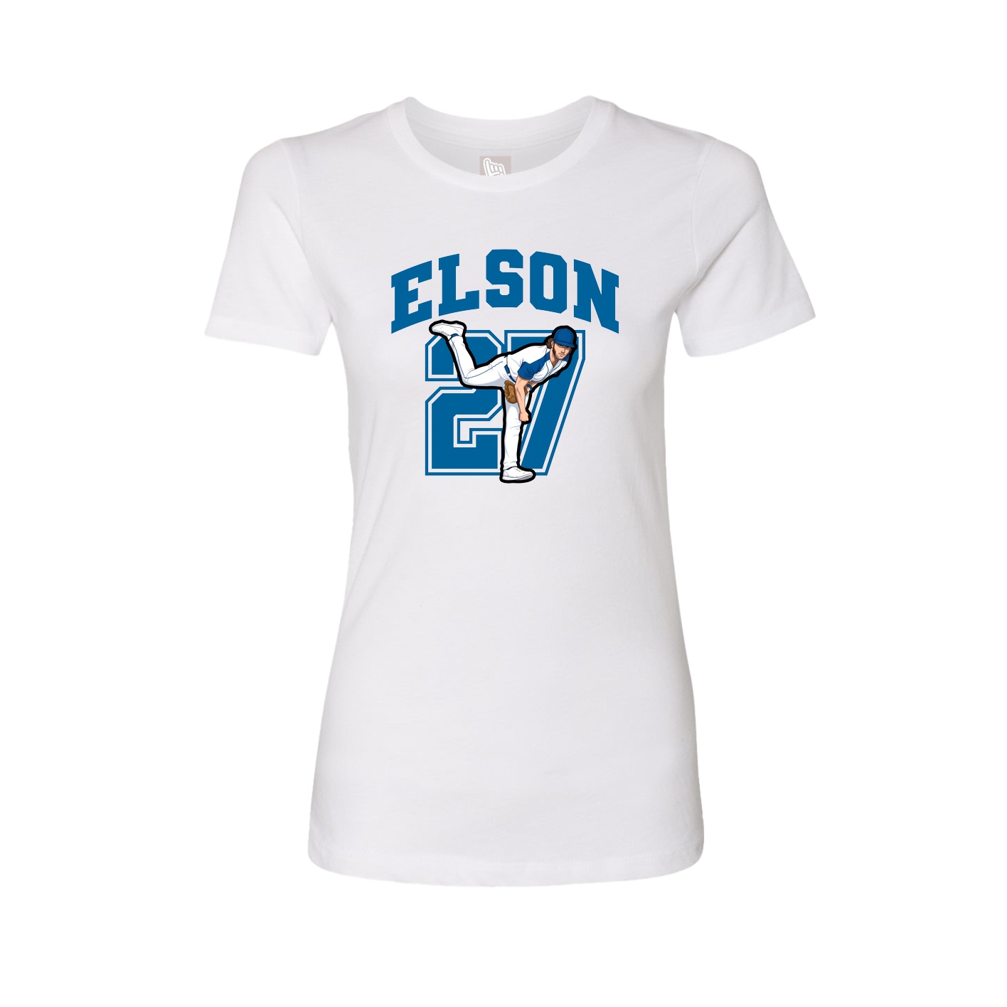 Fitted Women's Tee — Number in White