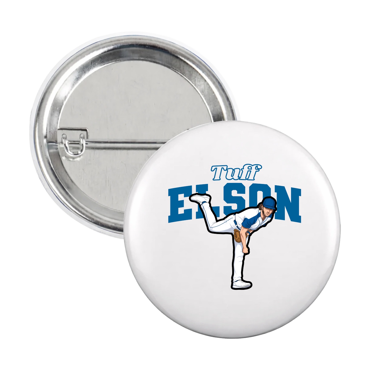 Game Day Button — Name Arch in White