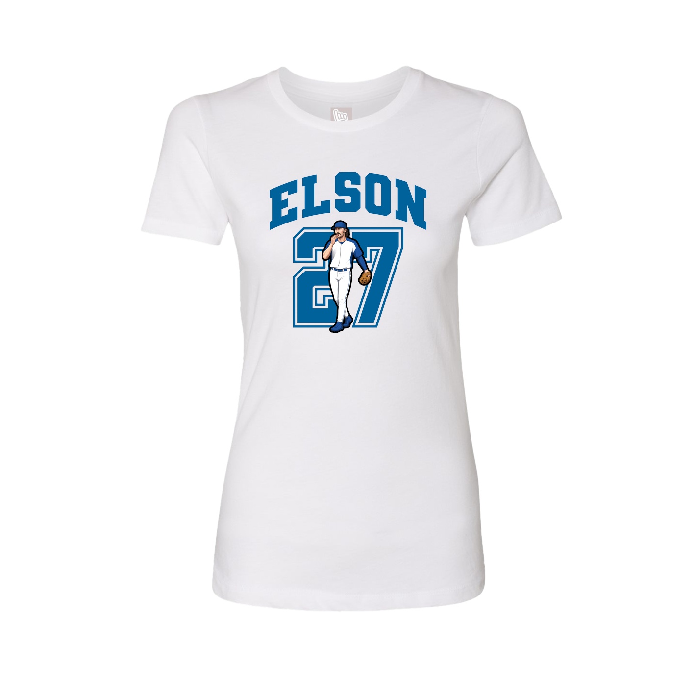 Fitted Women's Tee — Number in White
