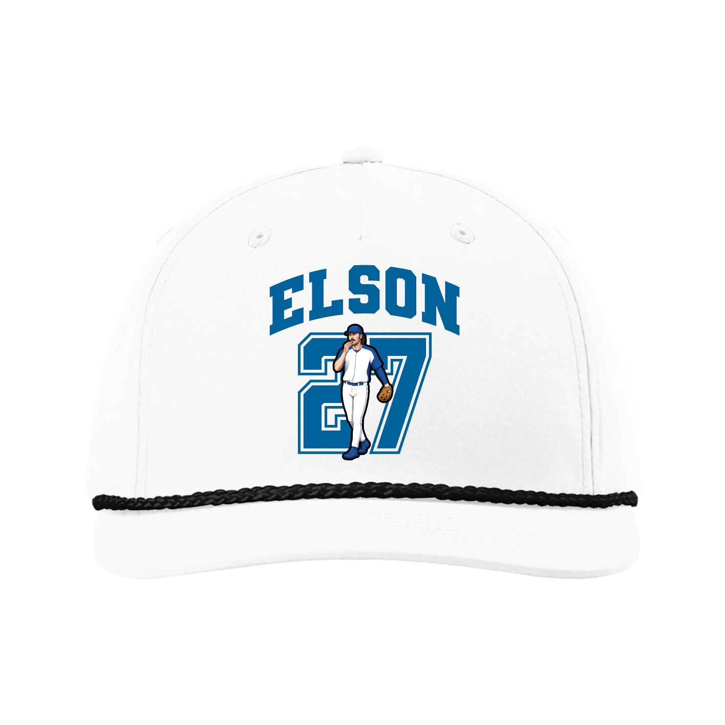 Five-Panel Classic Rope Cap — Number in White