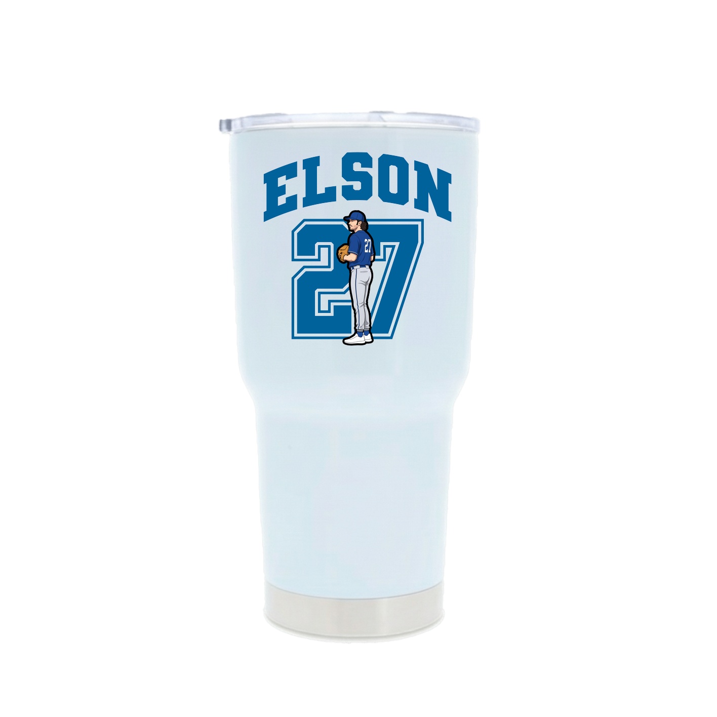 30oz Stainless Steel Tumbler — Number in White