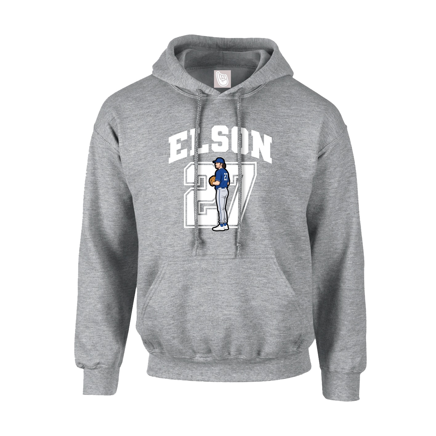 Youth Hoodie — Number in Grey