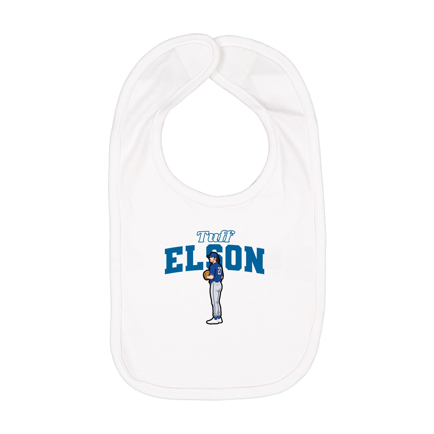 Infant Bib — Name Arch in White