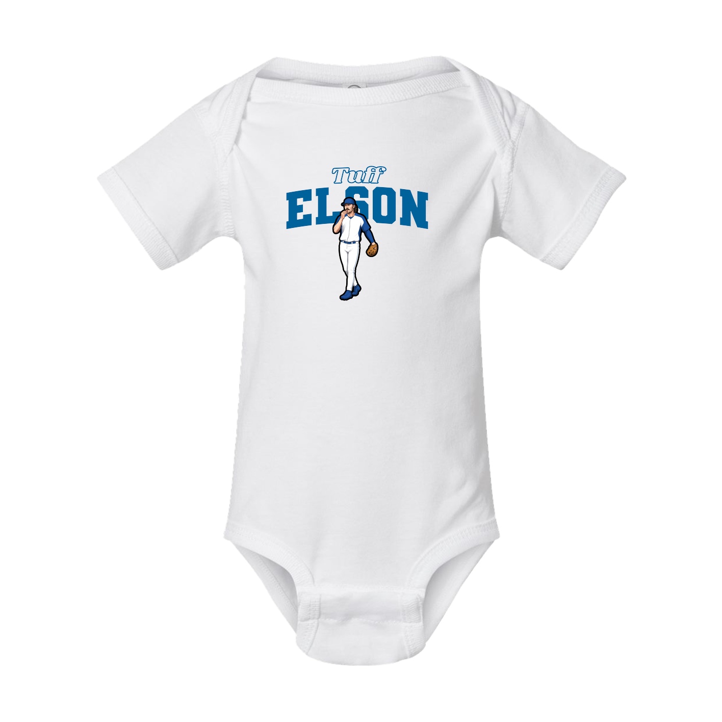 Baby Onesie — Name Arch in White