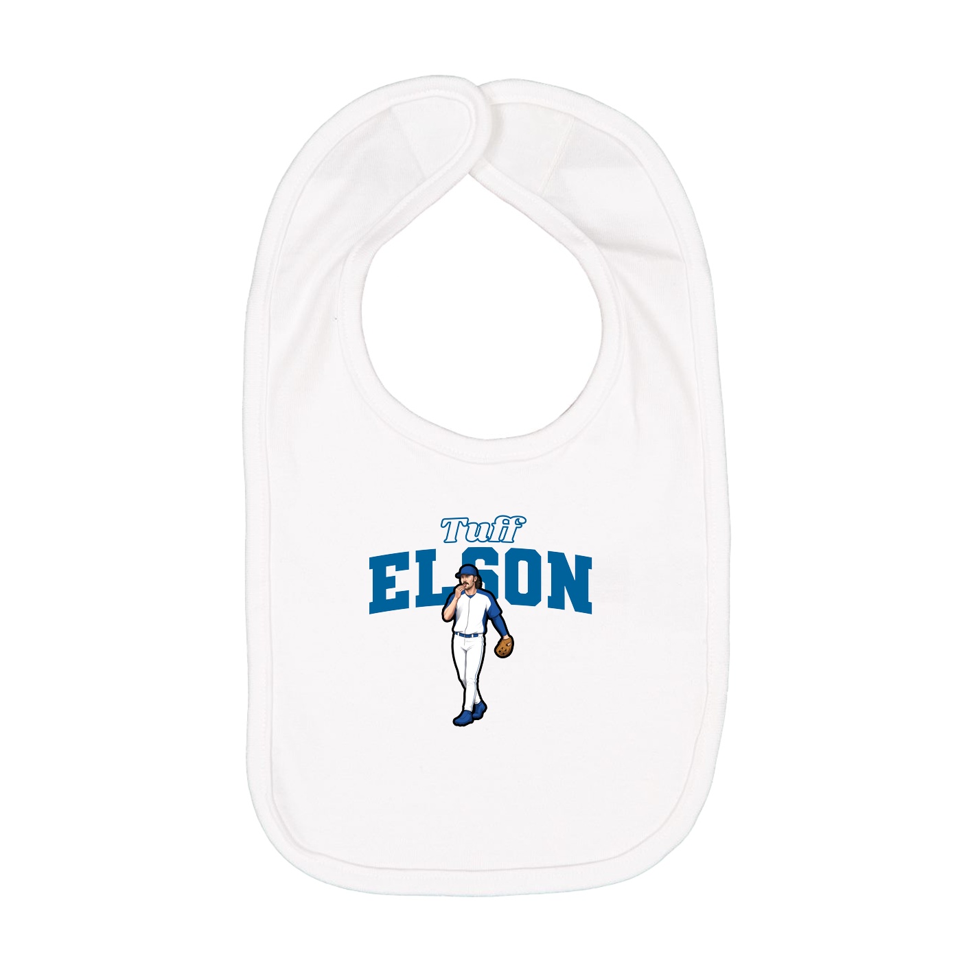 Infant Bib — Name Arch in White