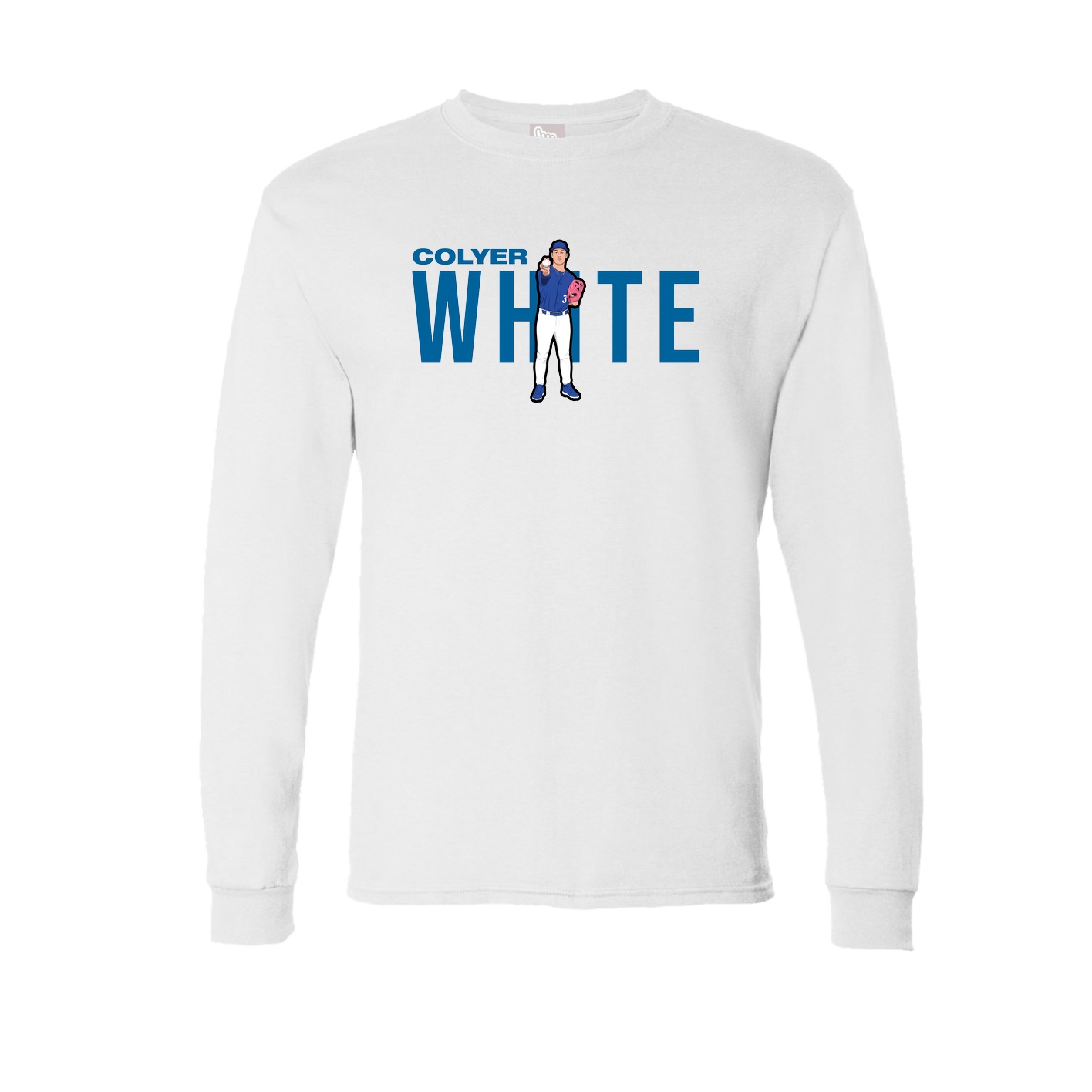 Long Sleeve Tee — Player Name in White