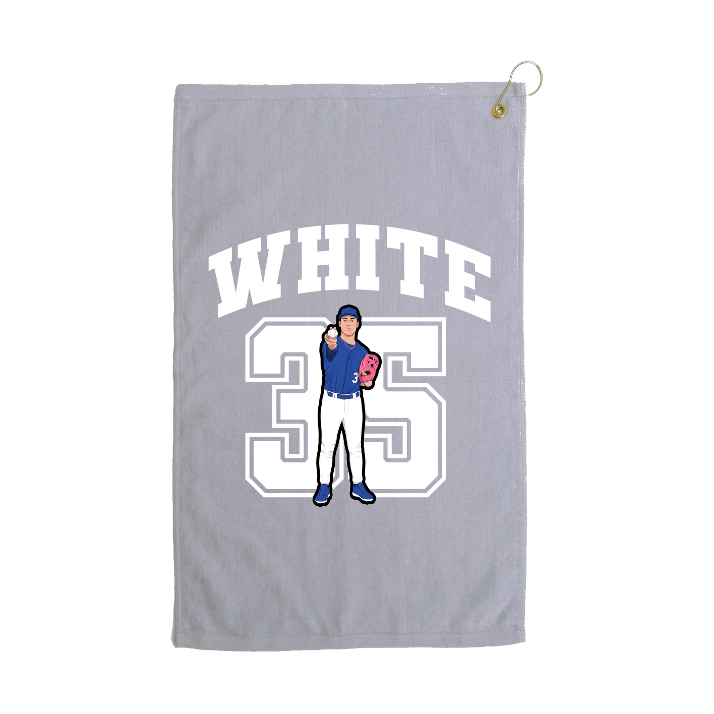 Golf Towel — Number in Grey