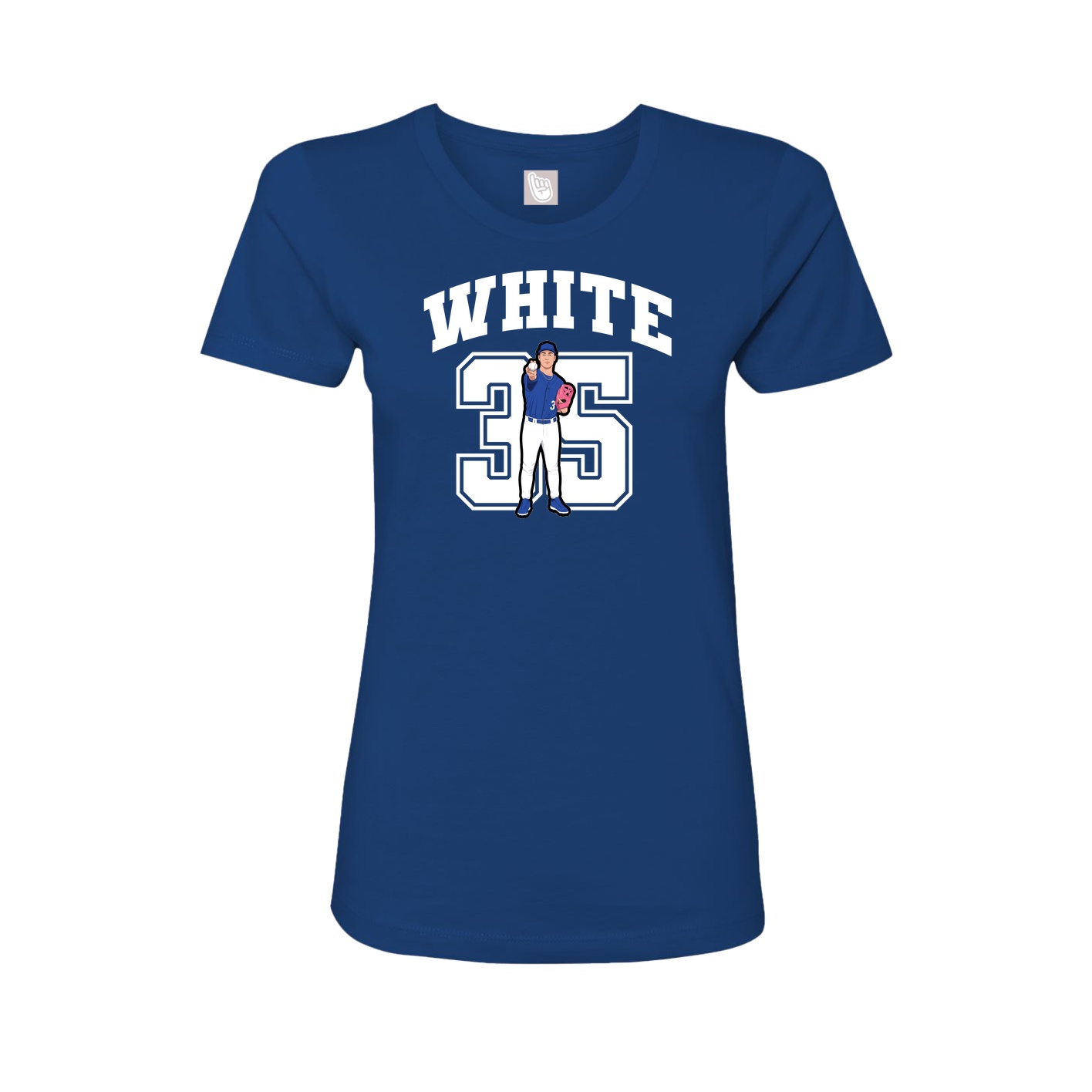 Fitted Women's Tee — Number in Royal