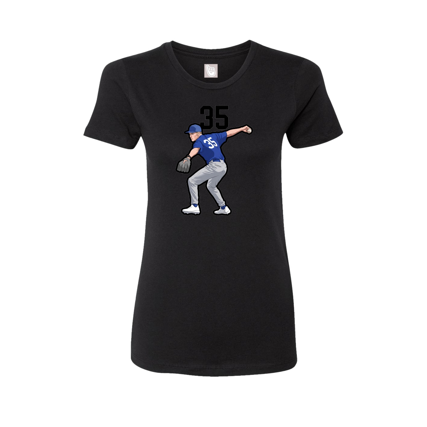 Fitted Women's Tee — Number Top in Black