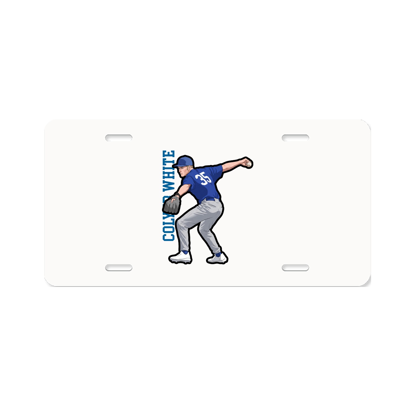 License Plate — Name Vertical in Classic