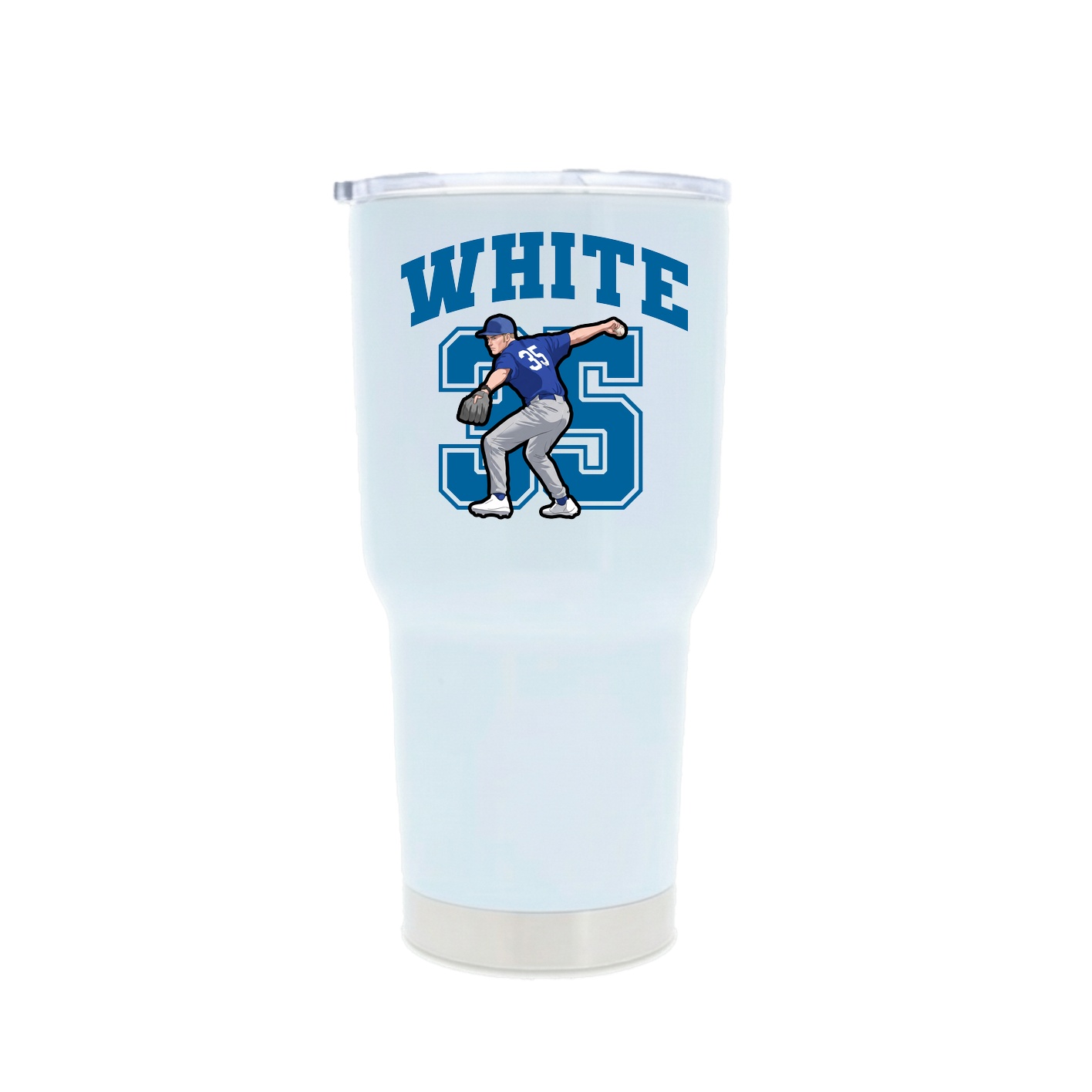 30oz Stainless Steel Tumbler — Number in White