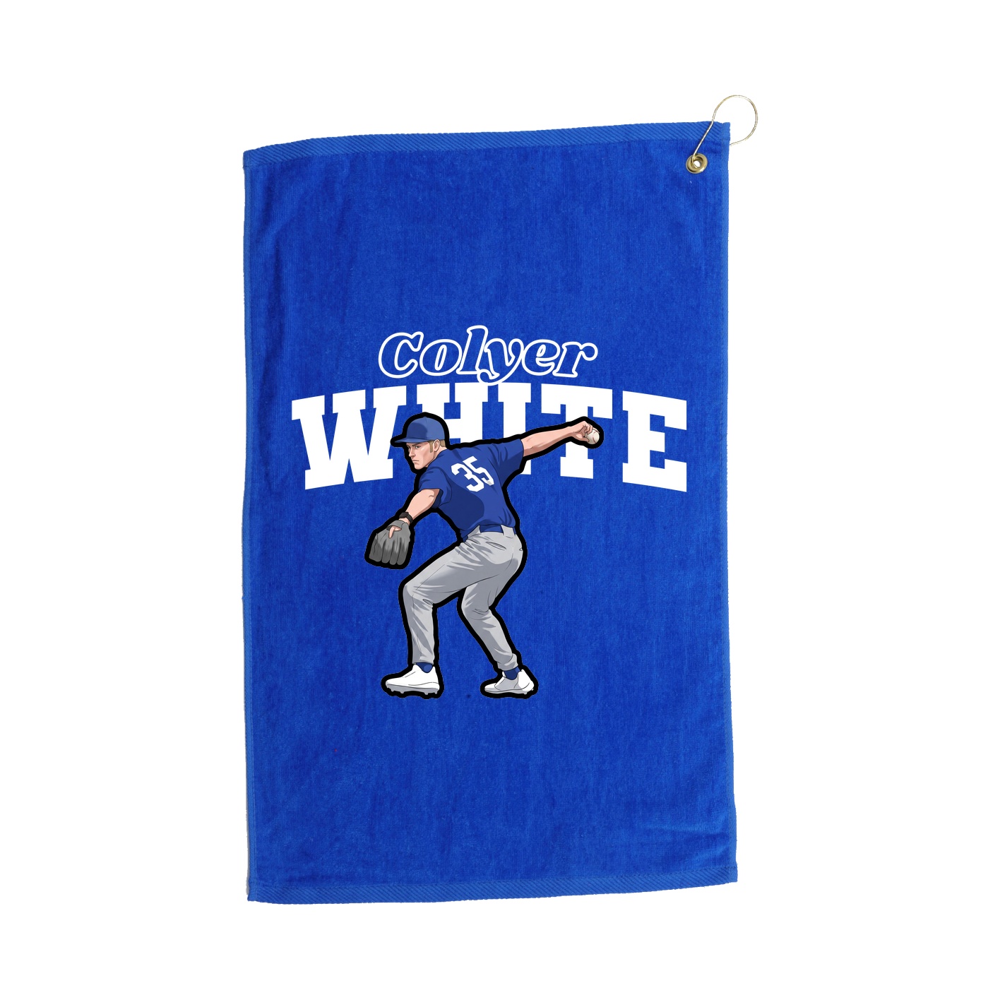 Golf Towel — Name Arch in Royal