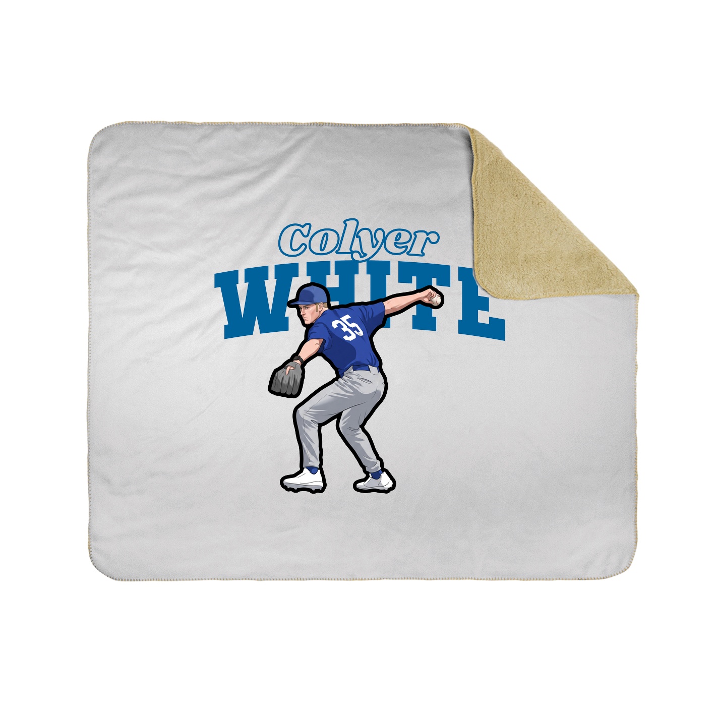 Throw Blanket — Name Arch in White