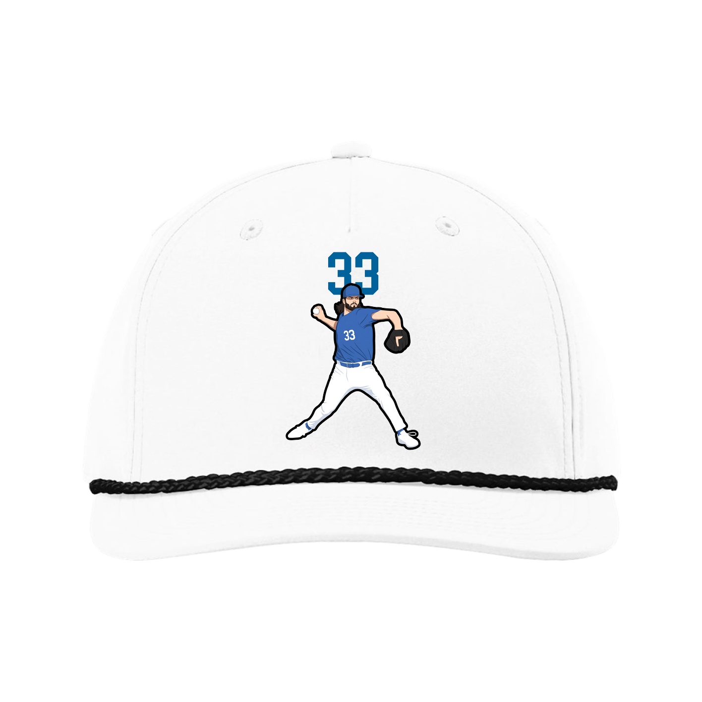 Five-Panel Classic Rope Cap — Number Top in White