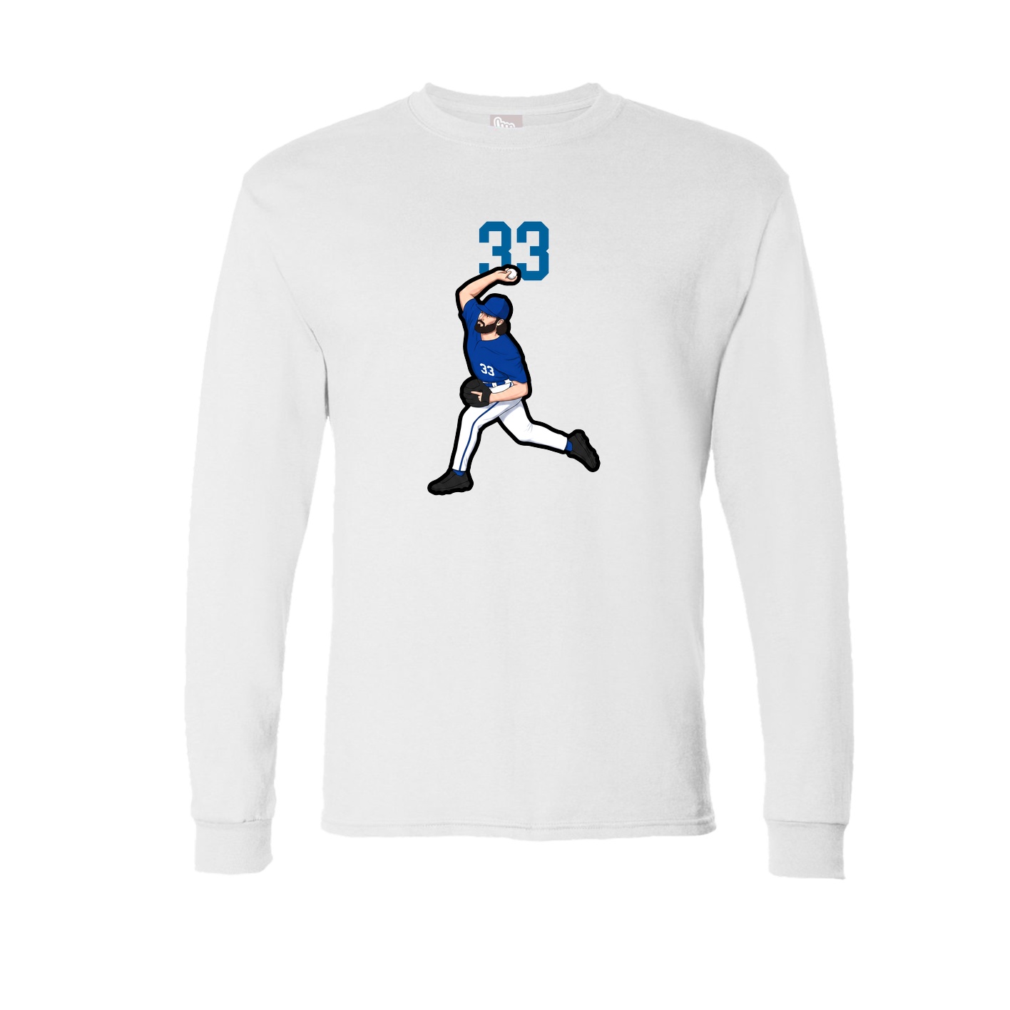 Long Sleeve Tee — Number Top in White