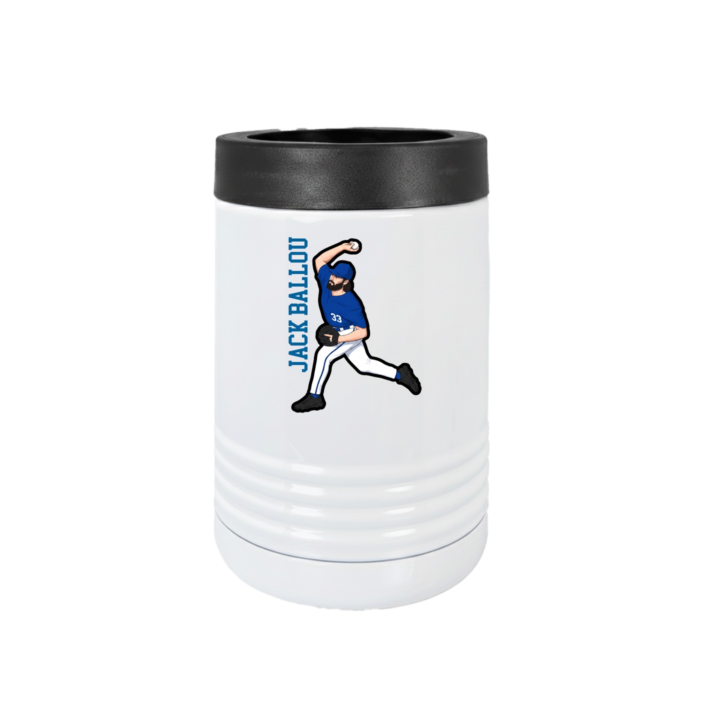 Beverage Holder — Name Vertical in White