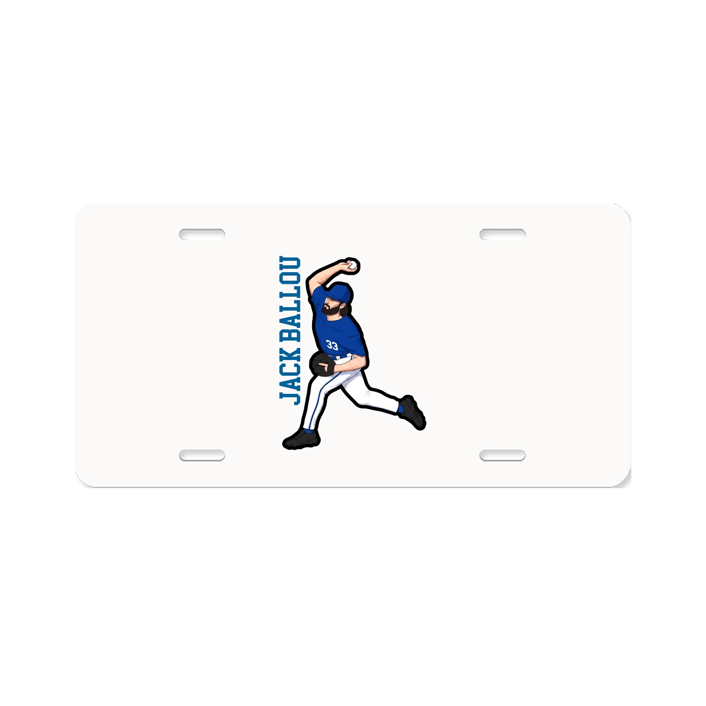 License Plate — Name Vertical in Classic